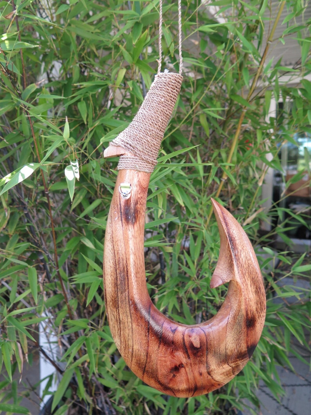 Handmade Turtle Hawaiian Wall Decor Plaque Solid Wood Engraved Hawaii Fish Hook