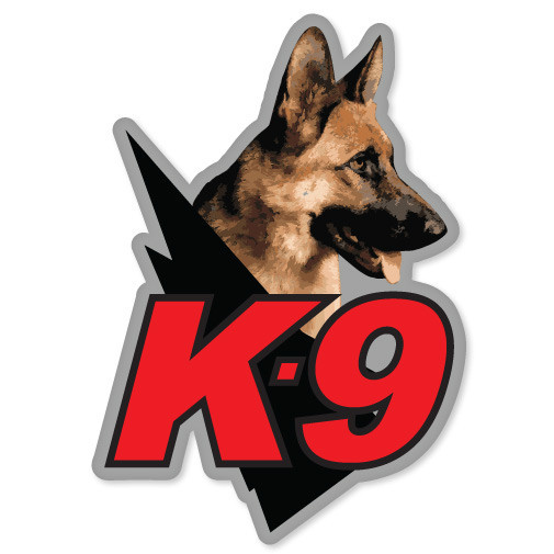 K9 unit police guard dog car bumper sticker 3&Prime; x 5&Prime;