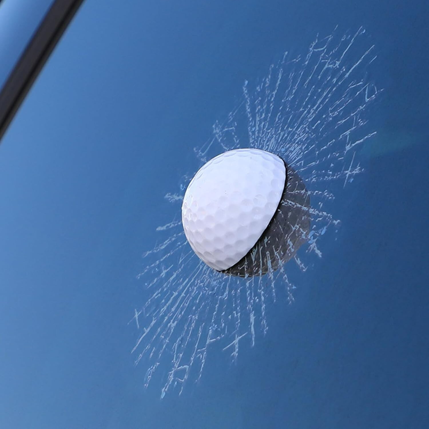 « 3D Prank Tricky Broken Glass Sticker Car Window Ball Hits Self Adhesive Funny « 