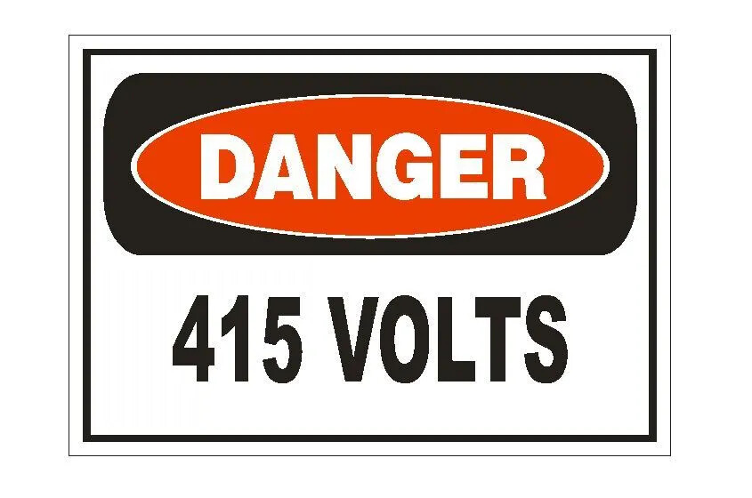 Danger 415 Volts Electrical Electrician Safety Sign Sticker Decal Label D864