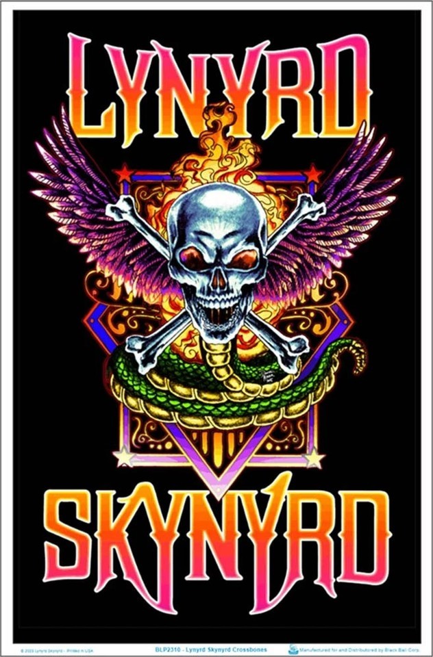 Lynyrd Skynyrd Crossbones Rock Band Music Poster Wall Art Print