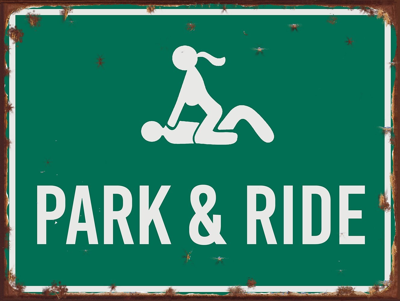 Vintage Park And Ride Humorous Sexy Metal Sign FREE SHIPPING Patio Decor