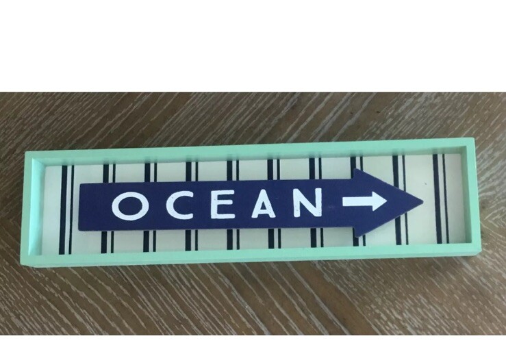 Wooden Shelf Decoration Shelf Sitter 3D Effect “Ocean” Arrow 12”x3”x1”