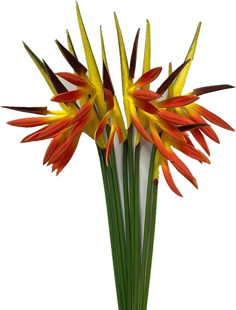 8 Pack 21-1/2 Inch Artificial Flowers Bird of Paradise,Green Plant for Home G…