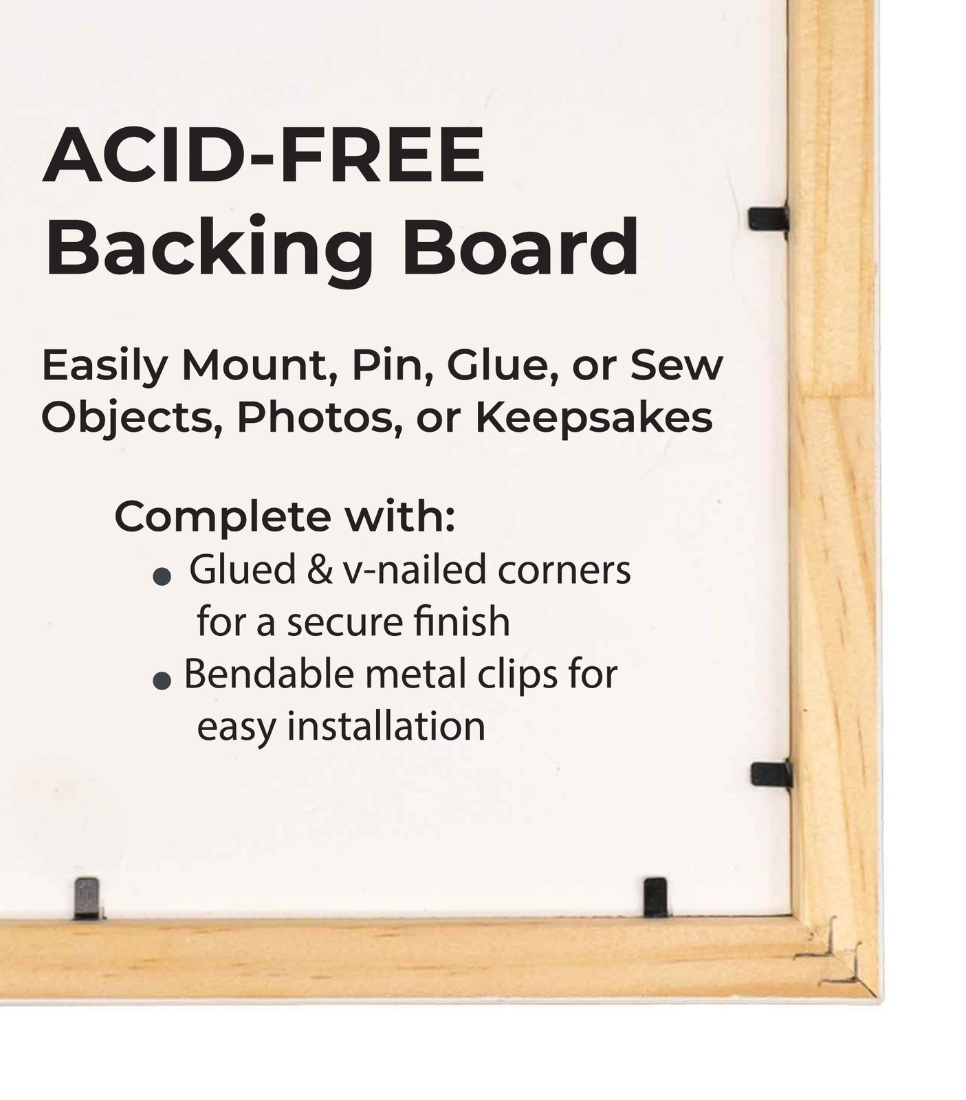 White 13×34 Wood Shadow Box with White Acid-Free Backing 3/4&Prime; Usable Depth