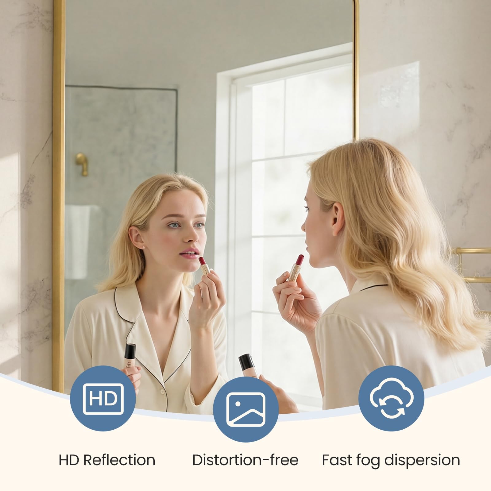 30X40 Inch Bathroom Mirror, Rectangle Wall Mirror with Rounded Corners, Gold …