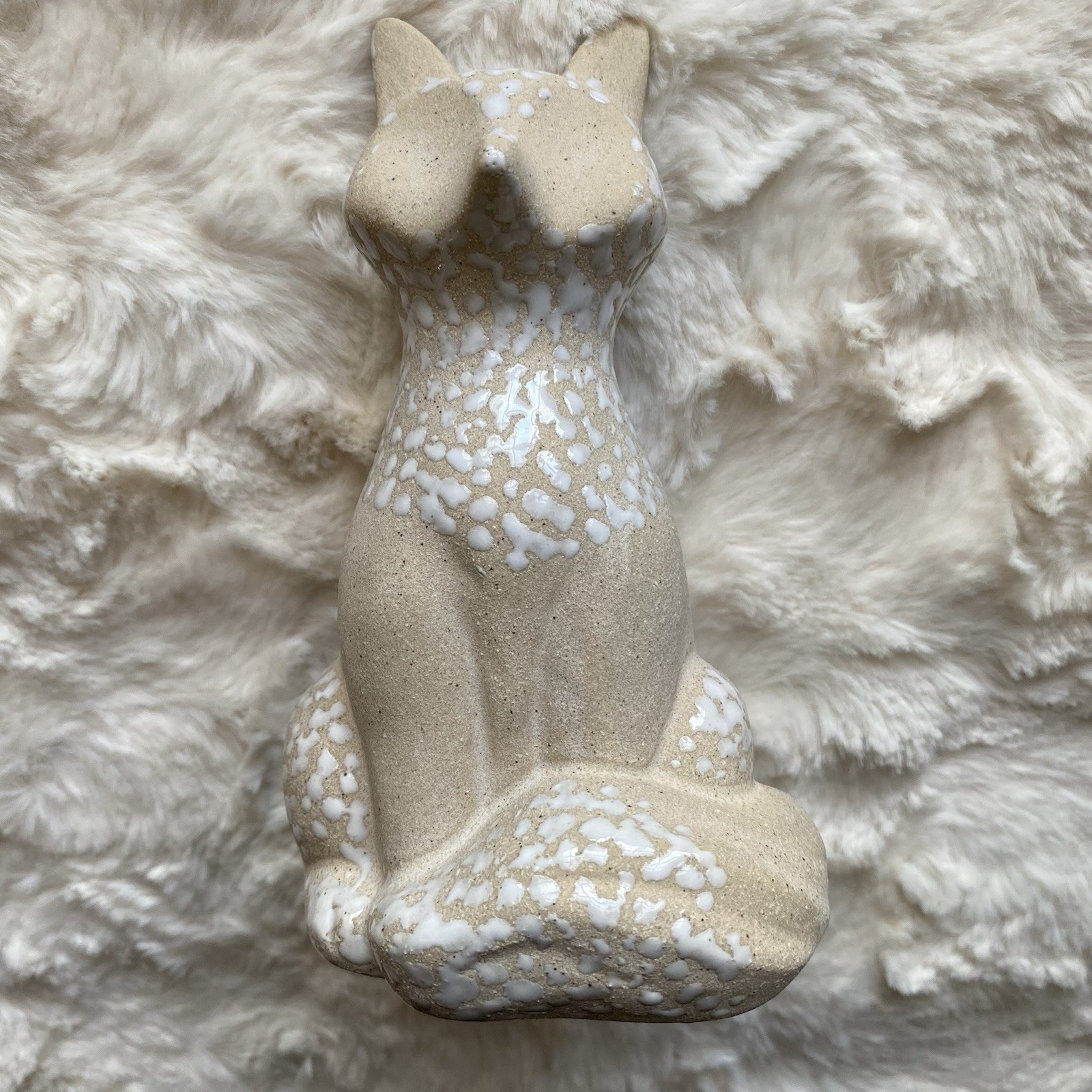 Anthropologie Woodland Bud Vase Fox Whimsical Stoneware 5.75×4 Inch New In Box