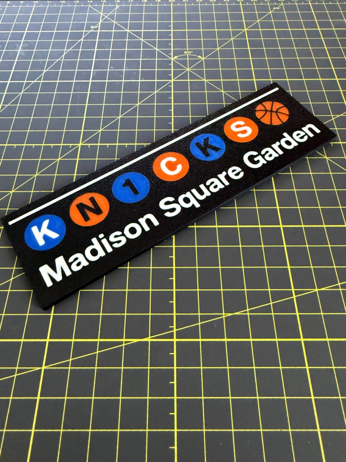 3D Printed NYC Transit Style Knicks Inspired Madison Square Garden Magnet