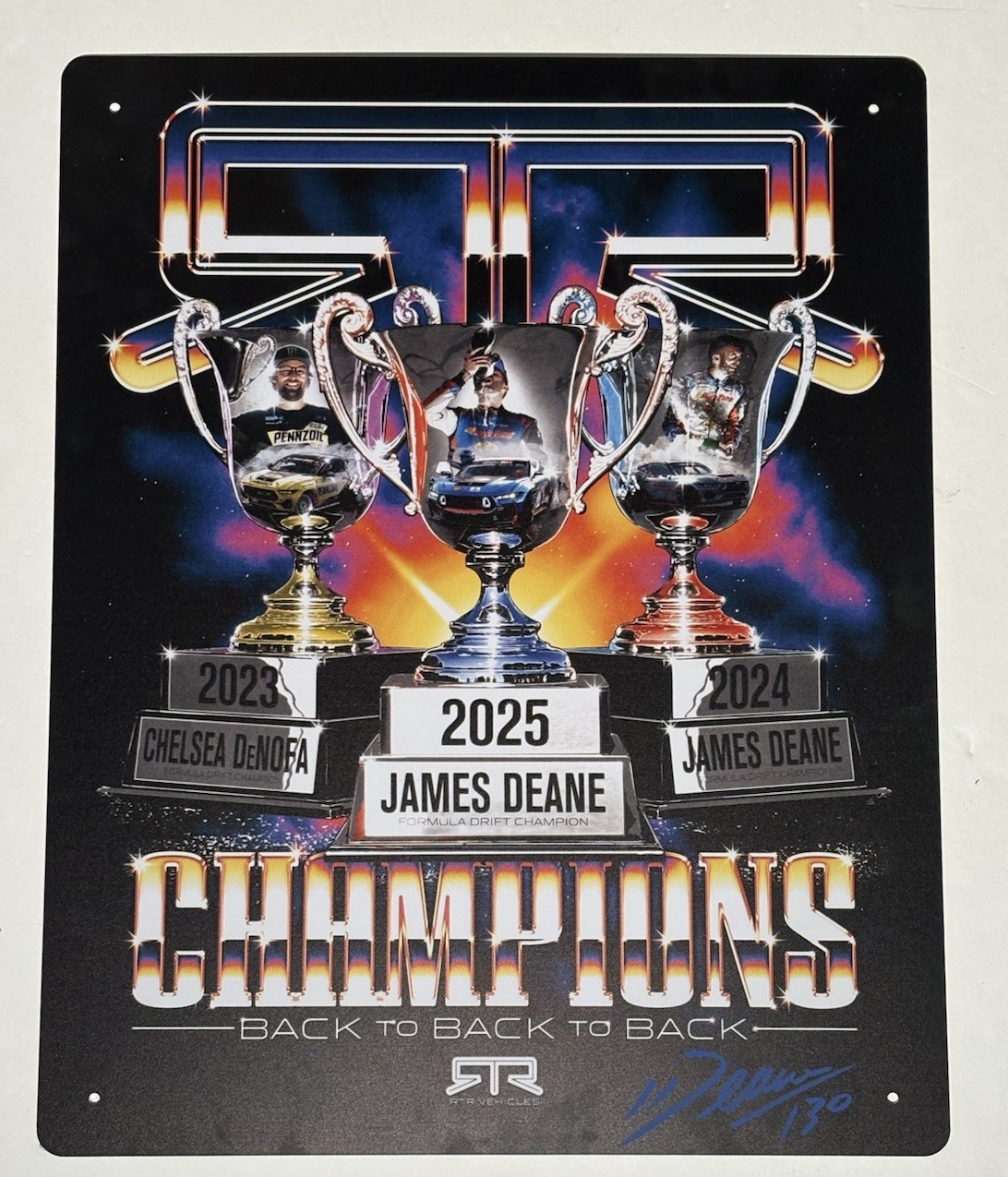 RTR Vehicles Drift Team Formula Champions 2023-2025 Deane DeNofa Aluminum Poster