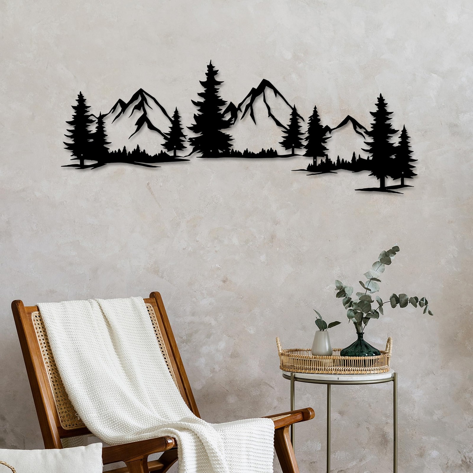 Xedatric 15.35 * 44.09 Inchs Mountain and Forest Metal 16.5&Prime;L x 12.6&Prime;W, Black