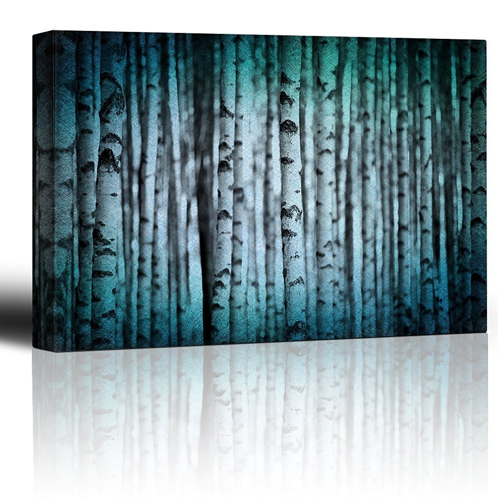 Canvas Wall Art Prints – Trunks of Birch Trees in Black and White – 24&Prime; x 36&Prime;