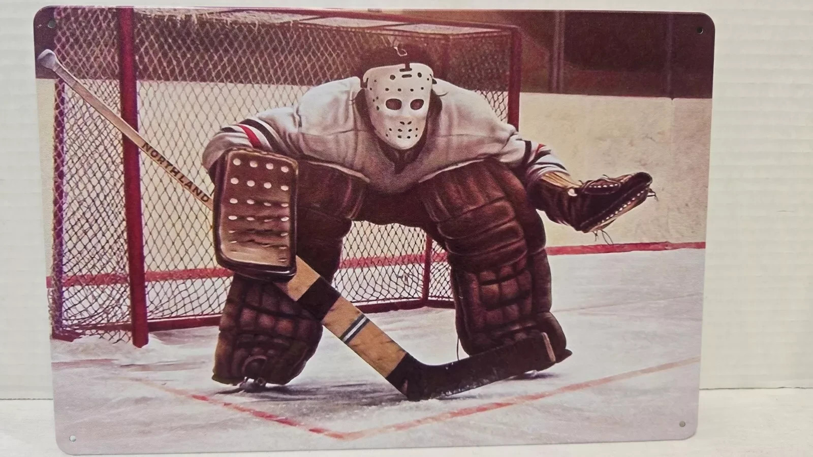 Horror Hockey Goalie Bar Guy Sign Aluminum Metal 8&Prime;x12&Prime; Funny Garage Man Cave