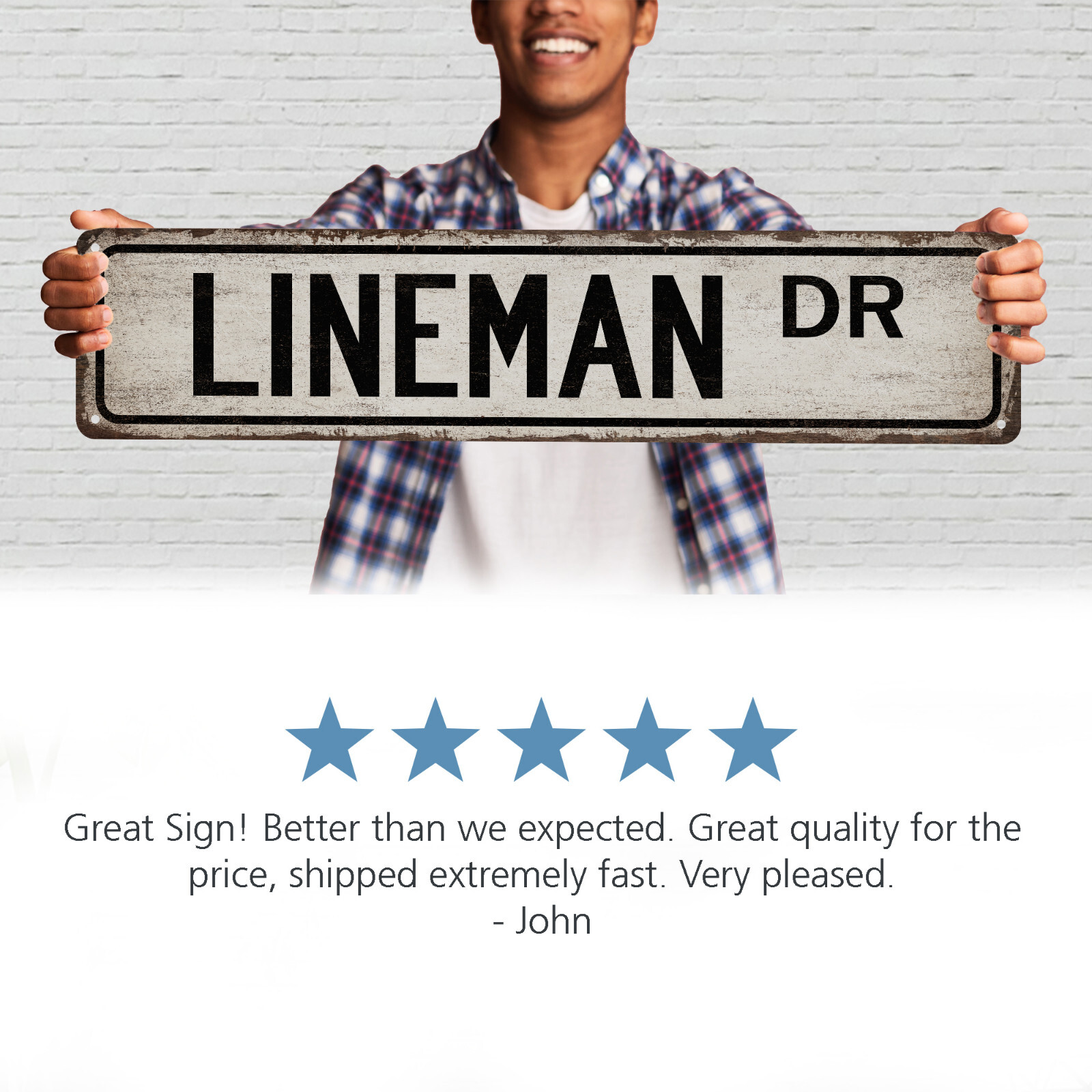 Lineman Street Sign Electrical Worker Electrician Construction Line 104180021008