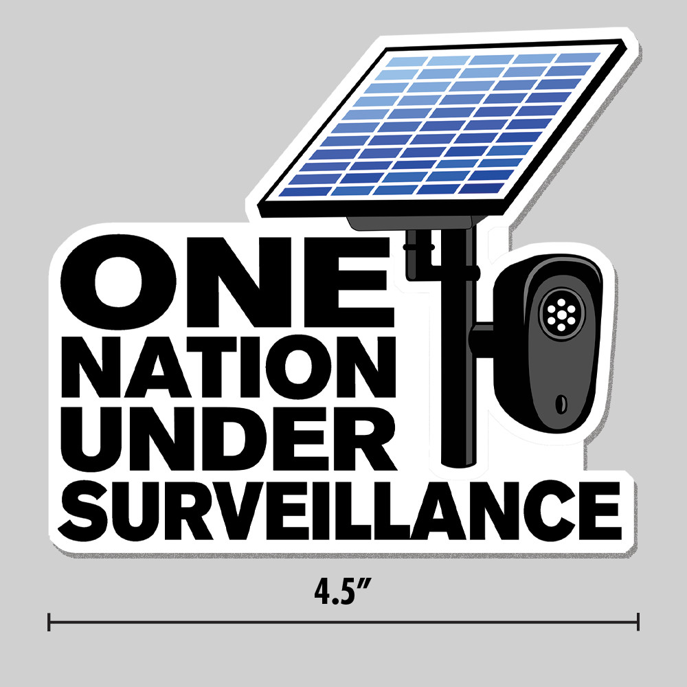 Anti-Flock Sticker « One Nation Under Surveillance » Camera 4.5&Prime; Vinyl Decal