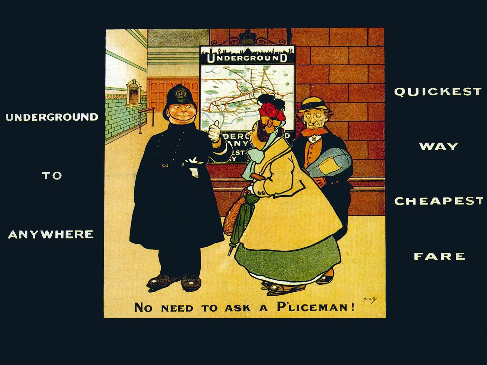 4021.Underground to anywhere classic subway.POSTER.Home School art decor