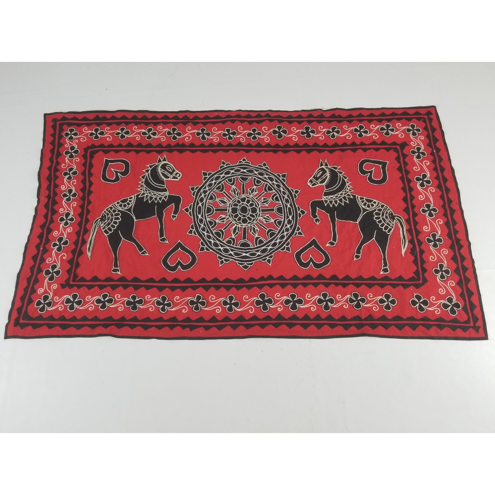 Vintage Traditional Indian Appliqued Folk Art Tapestry 58x32in