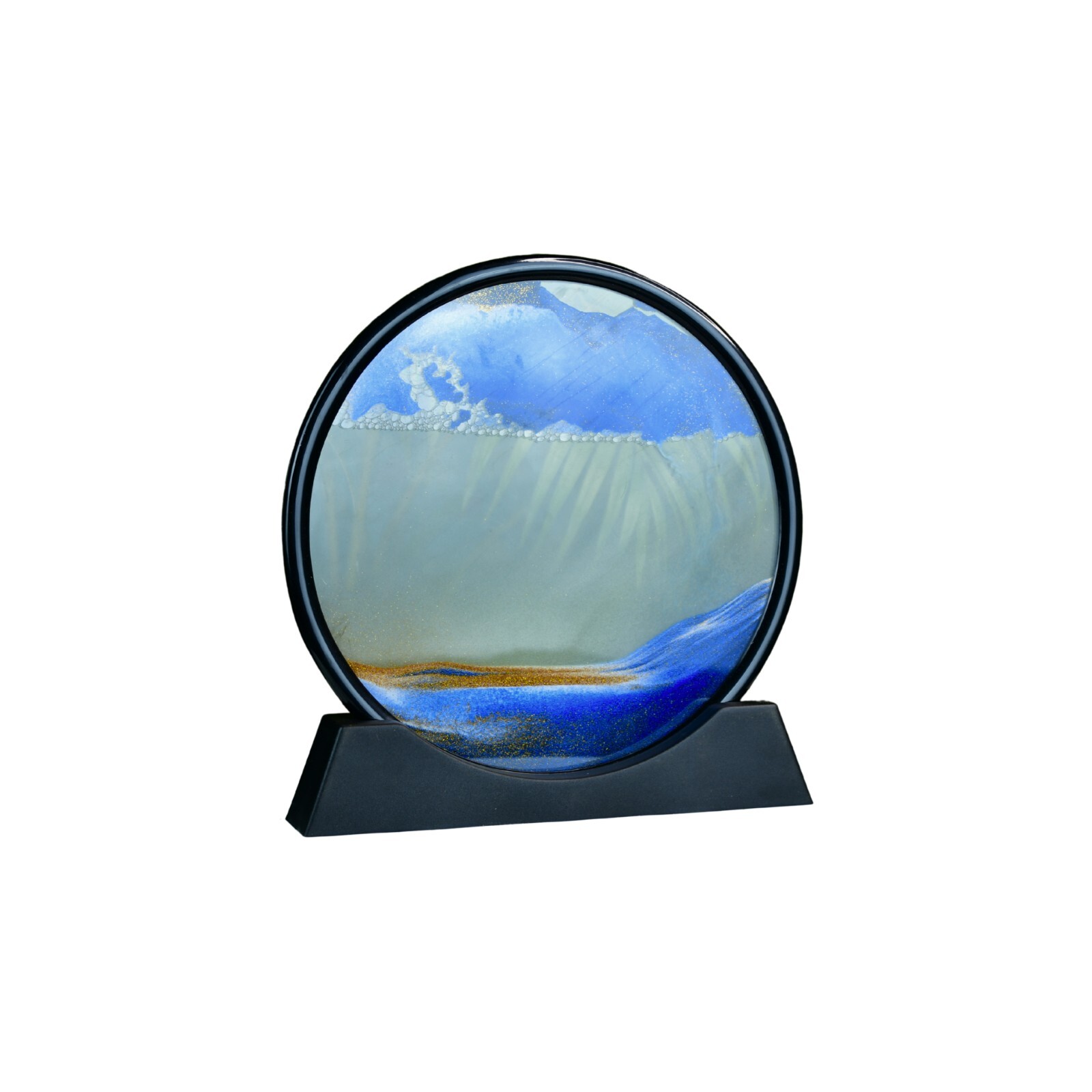Sowpeace Blue Glass Sand Art – Elegant 23cm Table Decor & Gift Piece (1 Pc)