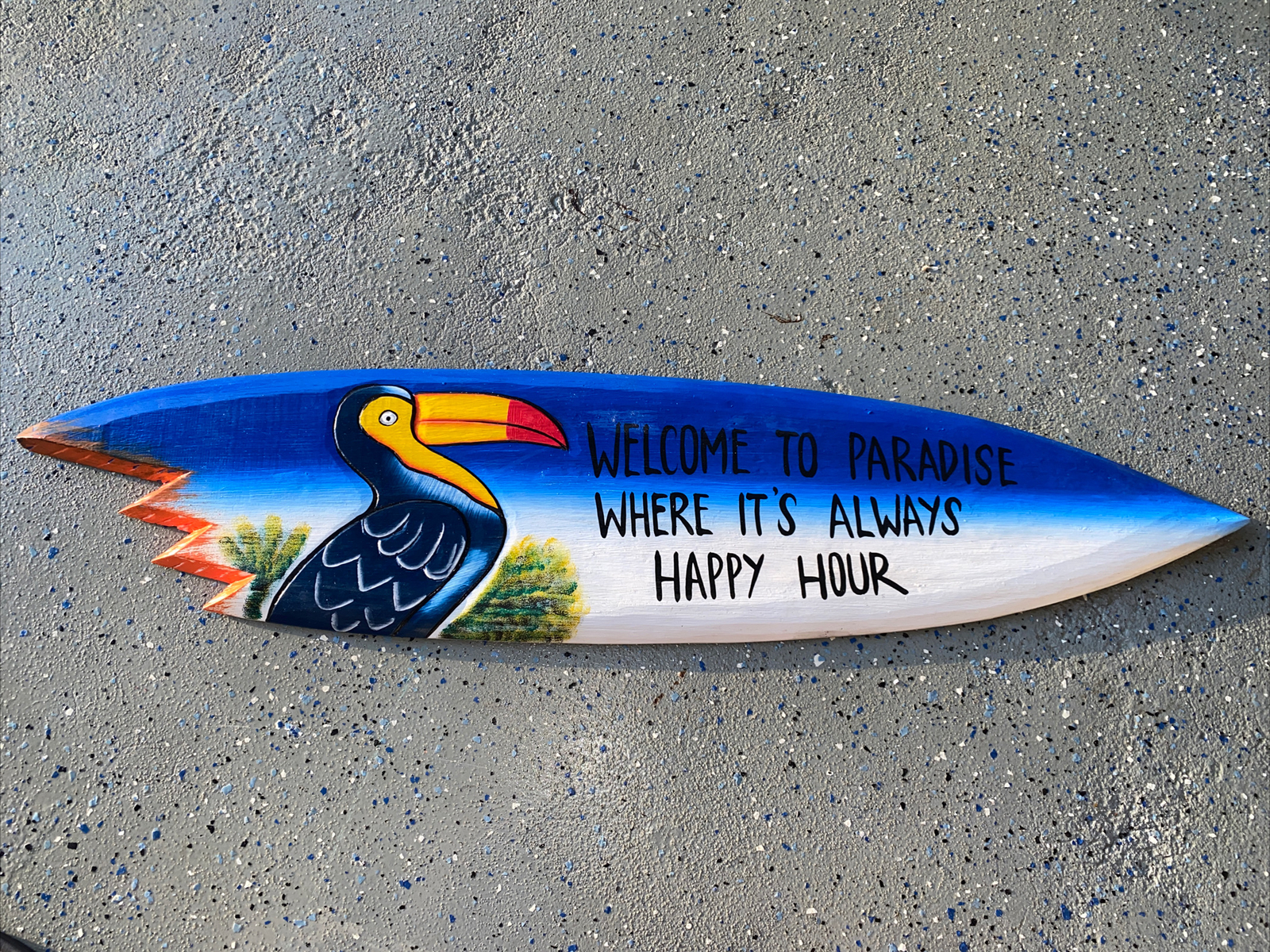 39” TOUCAN ALWAYS HAPPY HOUR SIGN WALL ART TIKI DECOR
