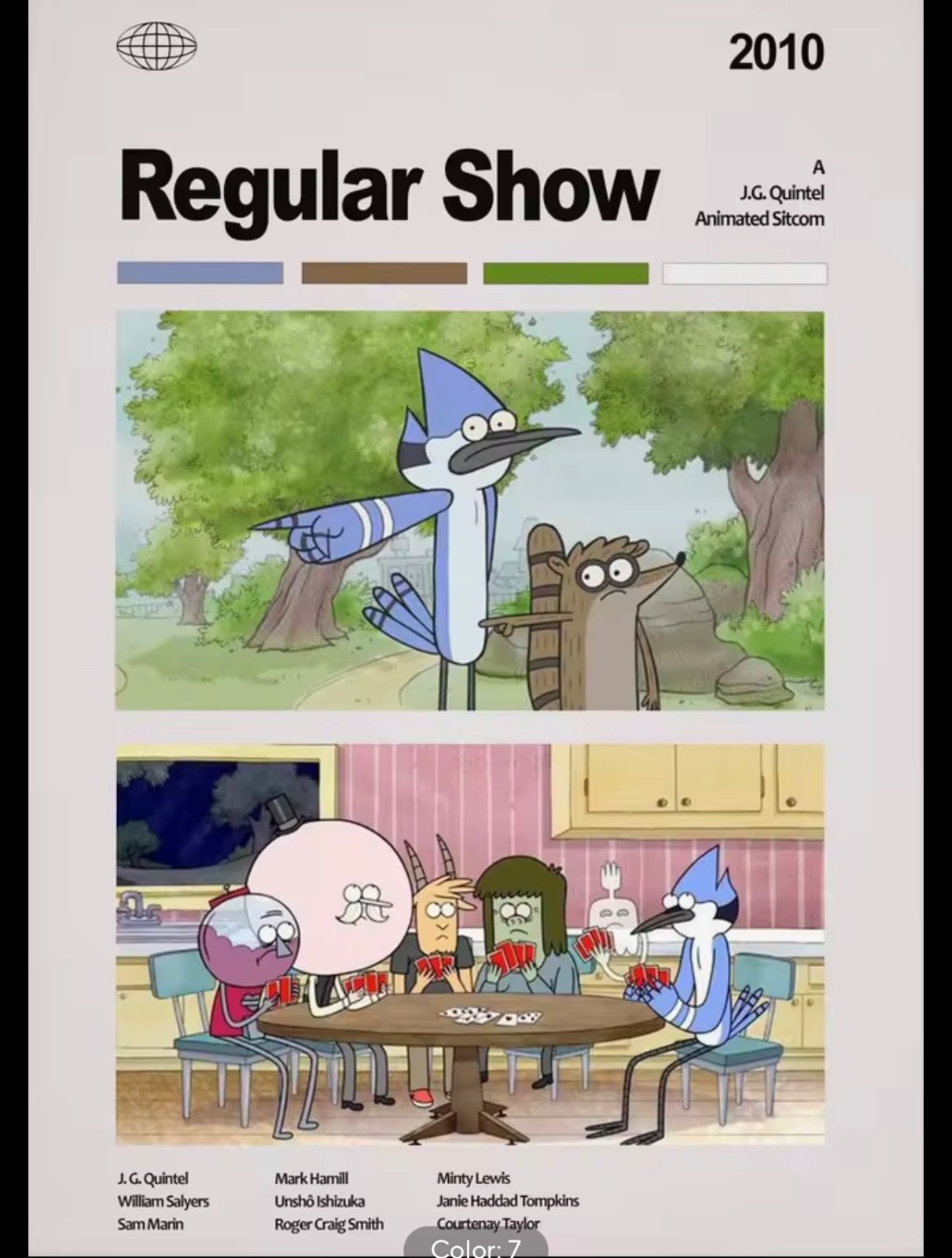 Regular Show Poster Mordecai Rigby Wall Art Cartoon Room Decor Unframed Print