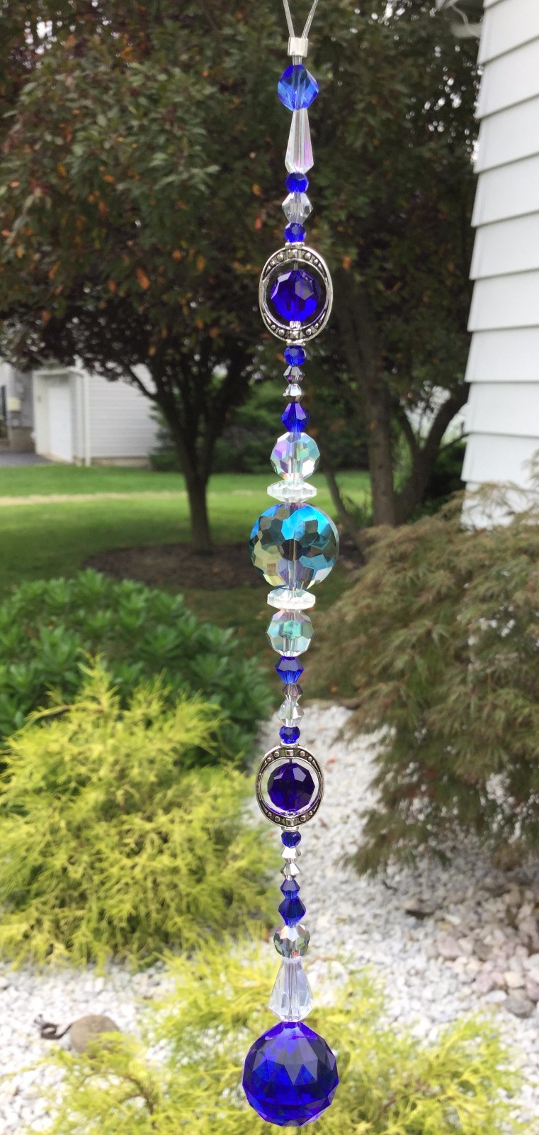 Healing Blue Crystal Swarovski Element Suncatcher/Prisms W/Blue Crystal Ball USA