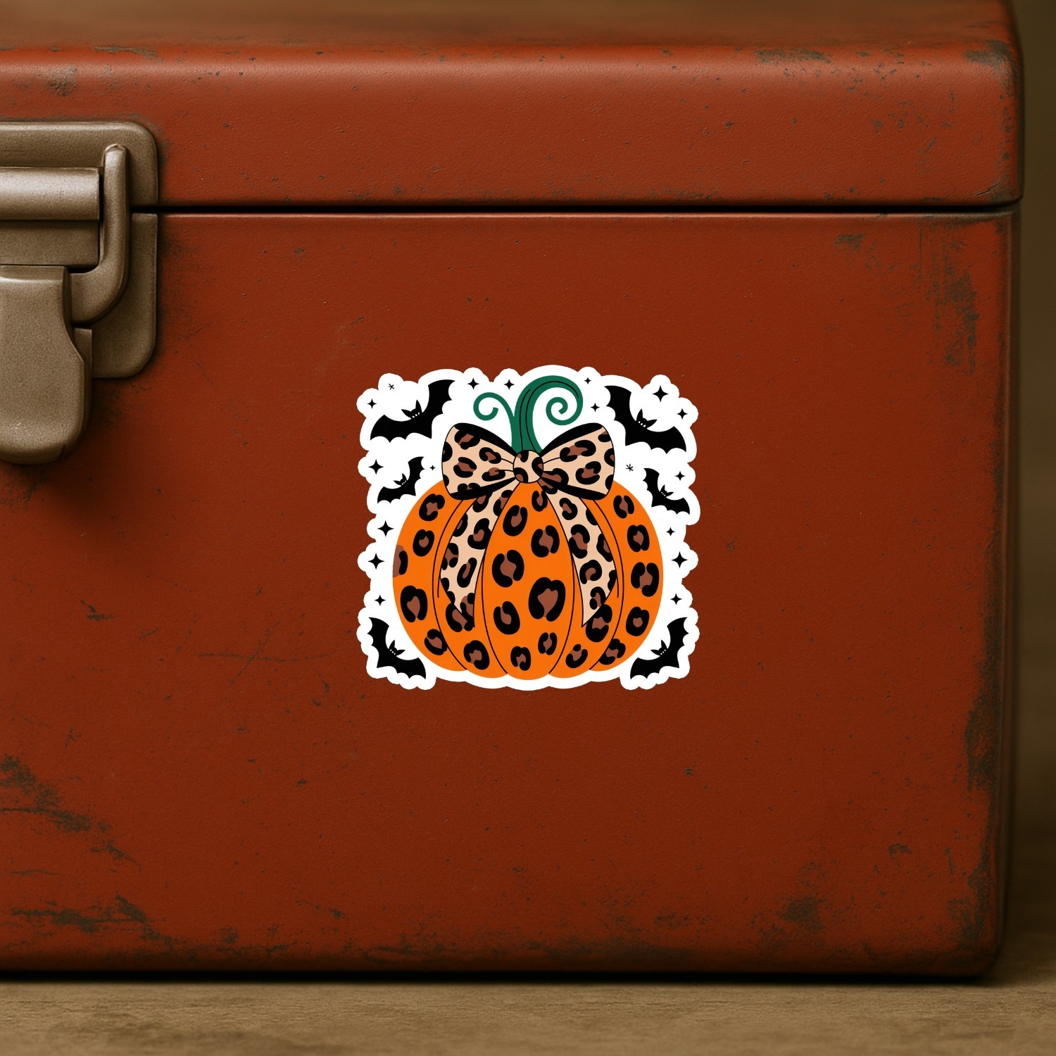 4pcs Leopard Print Pumpkin Stickers – Halloween Fall Vinyl Decals