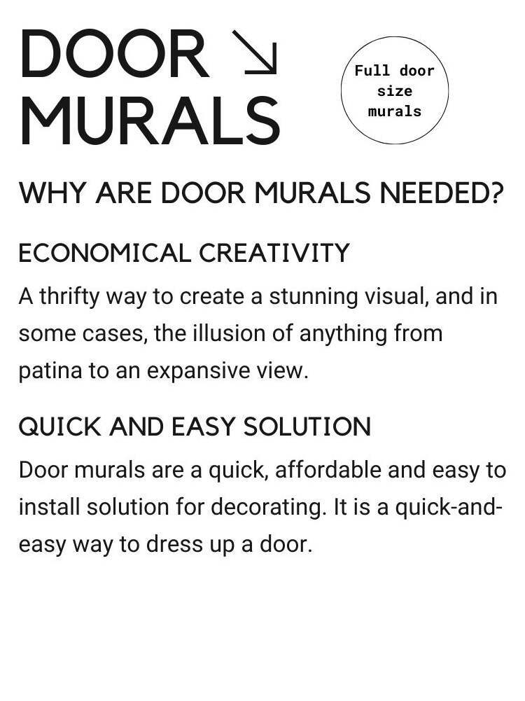 Futuristic Double Door Wrap, Laminated Mural, Cover, Self-adhesive. Set of 2 pcs