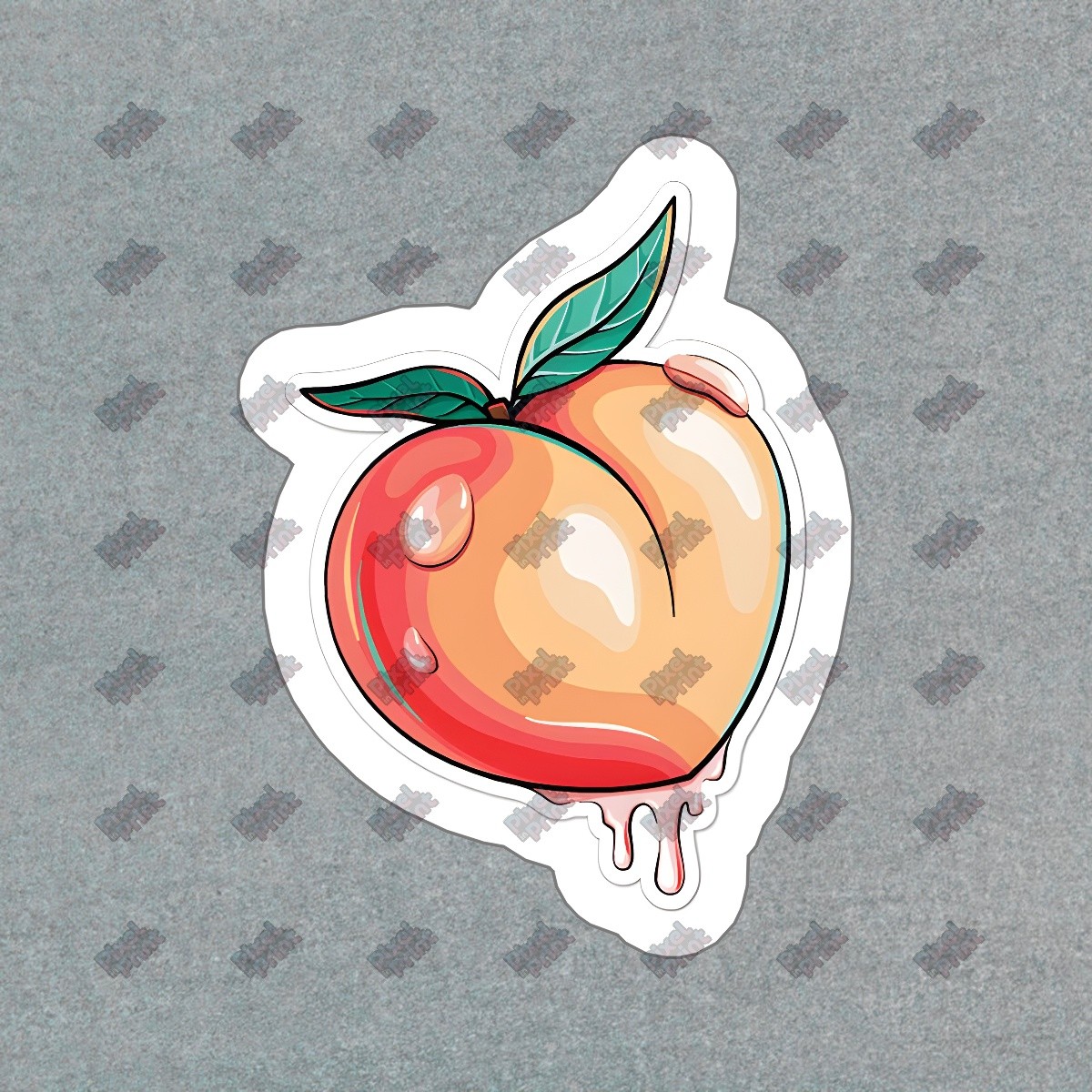 Cute Peach Vinyl Sticker Colorful Decal for Laptops, Water Bottles, & #262718