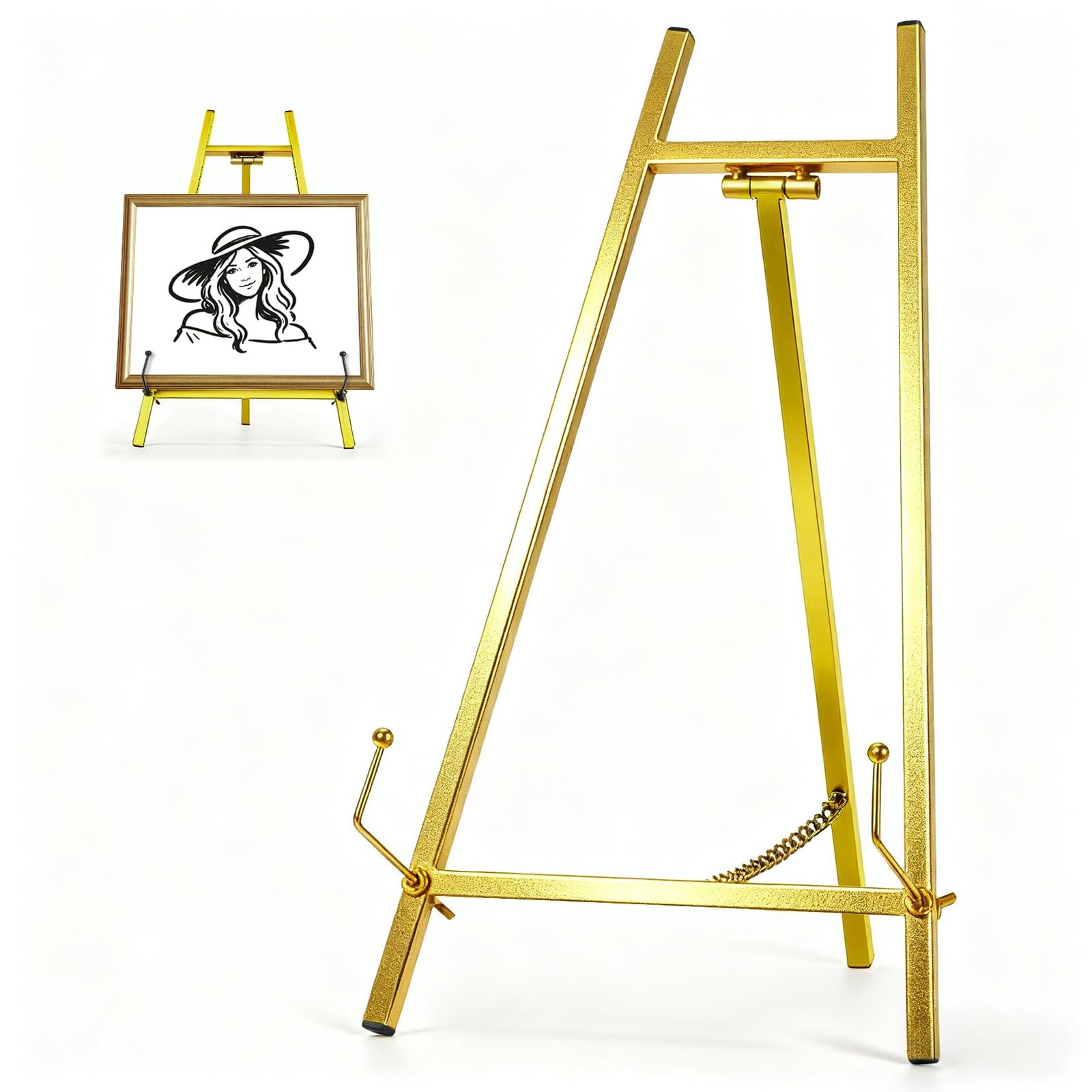 Gold Metal Heavy Duty Tabletop Display Picture Easel Sign Stand 13.3 Inch