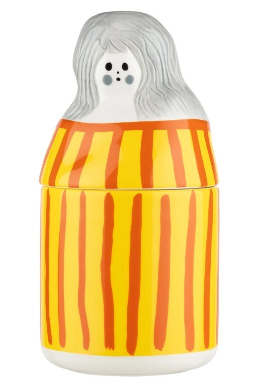 Raita-Armi Collectible Item, Orange – Yellow, White Stoneware, Hand Wash Only