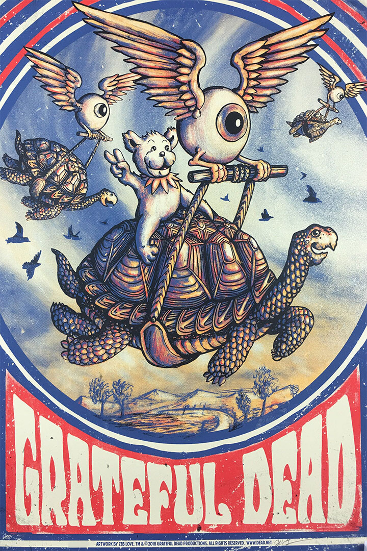 Grateful Dead Turtles And Bears Music Print Wall Art Home Decor – POSTER 20&Prime;x30&Prime;