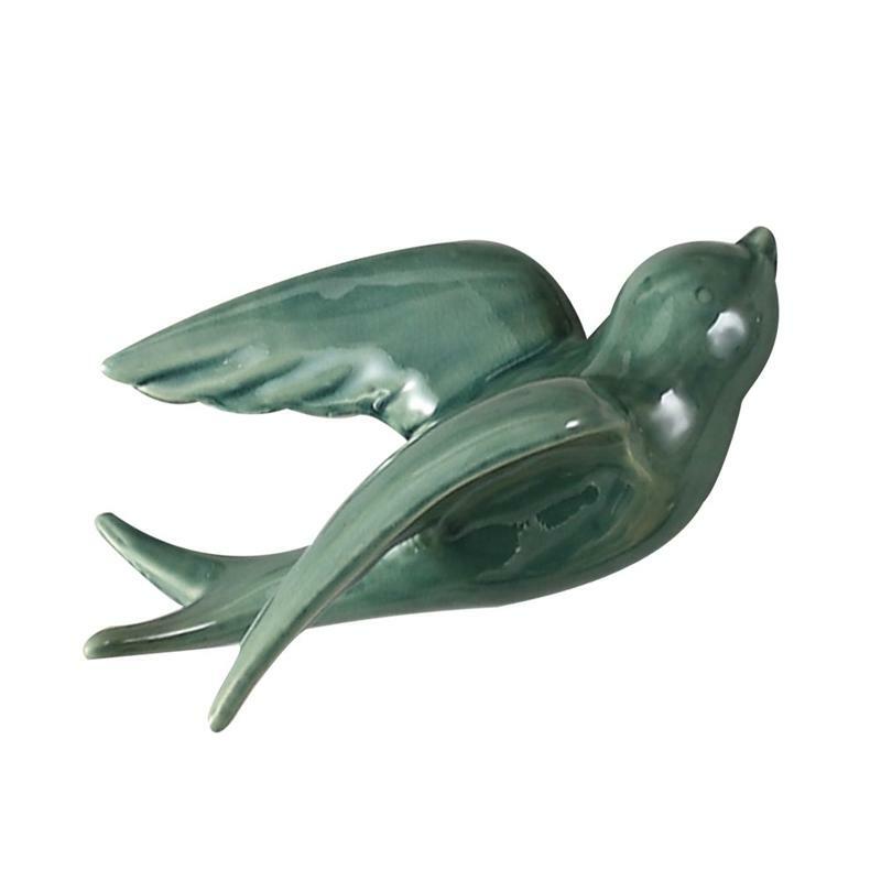1PCS Ceramic Wall Hanging Birds Simulation Swallows Decor Flying Bird Ornament