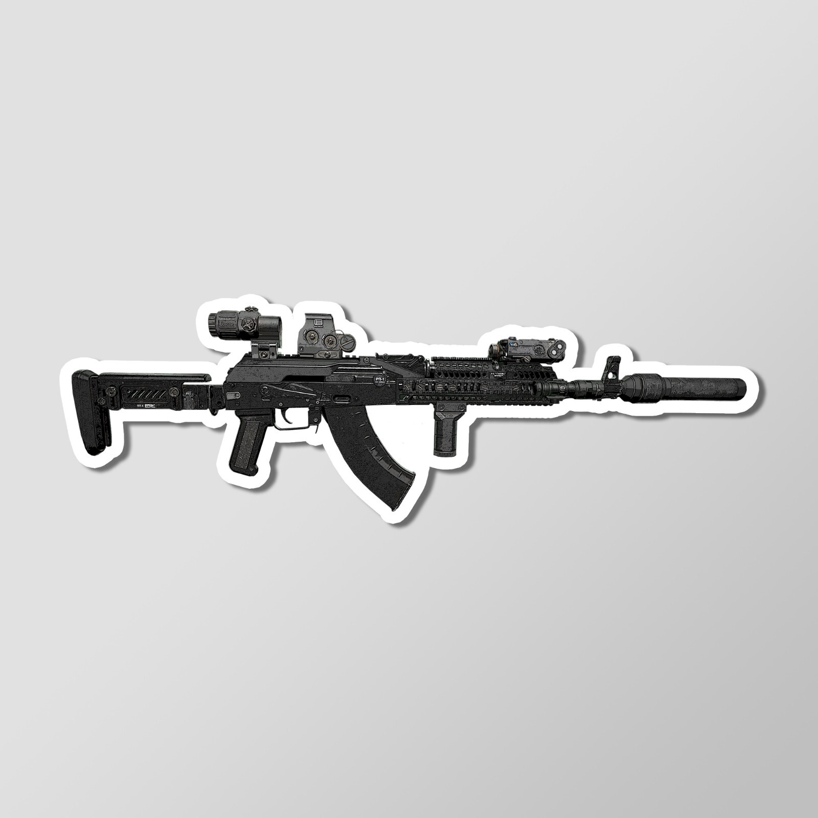 Alpha AK-103 Assault Rifle Art – Laptop Sticker Vinyl 4&Prime; Wide