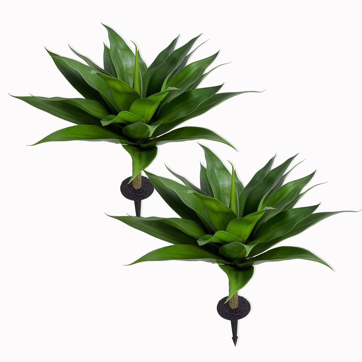 2Pack Artificial Agave Ground Stake, Faux Succulent Outdoor Garden Yard Decor