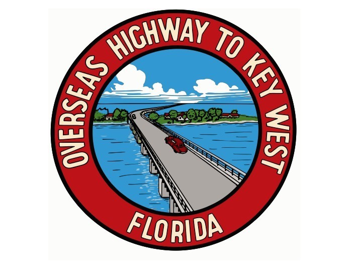 Highway to Key West Vintage Style Sticker Decal R8727