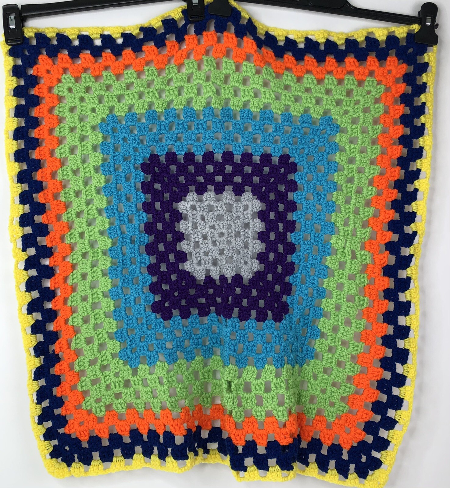 Handmade Crochet Multicolor Lap Blanket 27&Prime; Square Throw/Afghan/Baby/Doll
