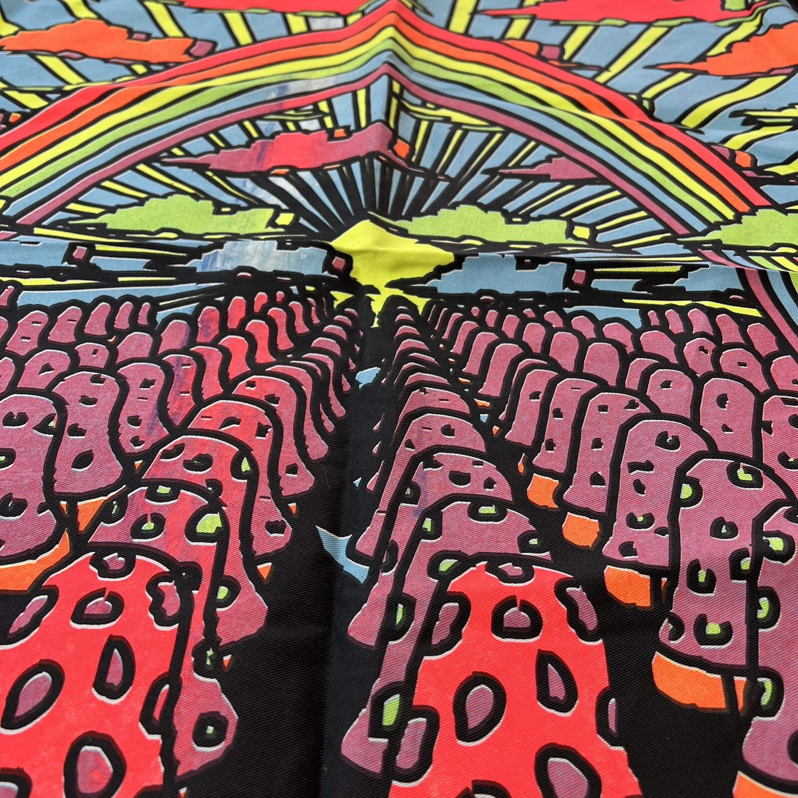 Opticz Magic Mushrooms Trippy Psychedelic Blacklight Tapestry Wall Hanging