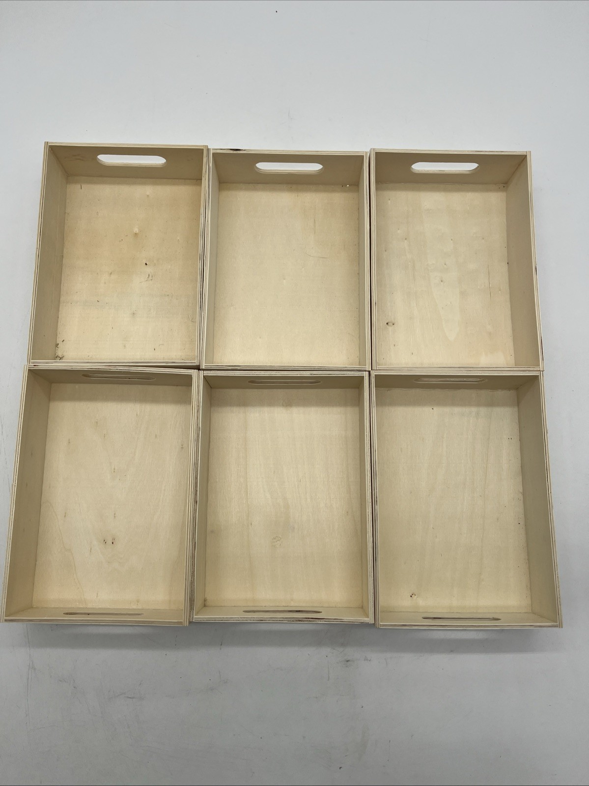 6 Greenbriar International Unpainted Small Wooden Trays DIY 6.5&Prime;x4.75&Prime;x1.5&Prime;