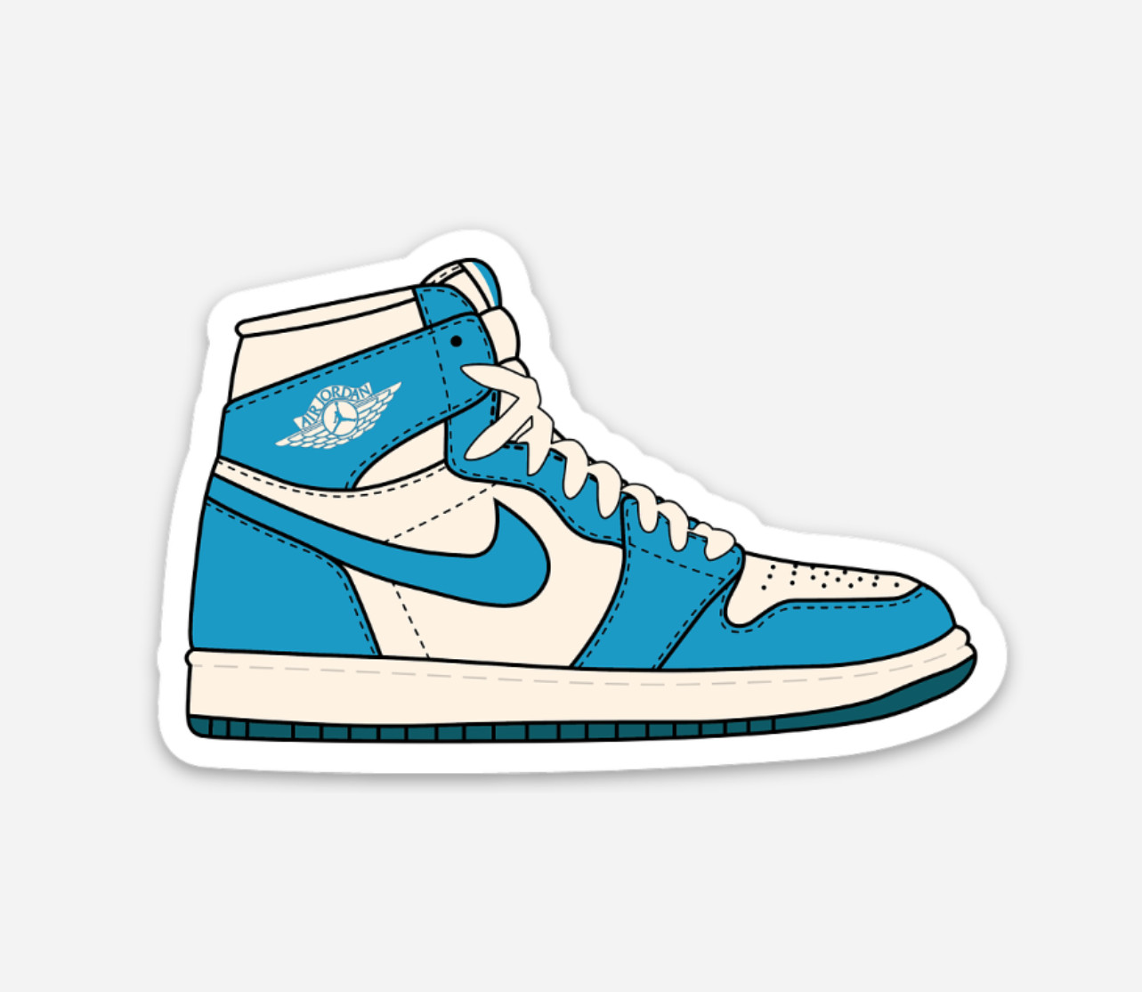 3&Prime; Jordan 1 Sticker Sneakers Nike Decal Matte Finish Chicago Bred Mocha Royal
