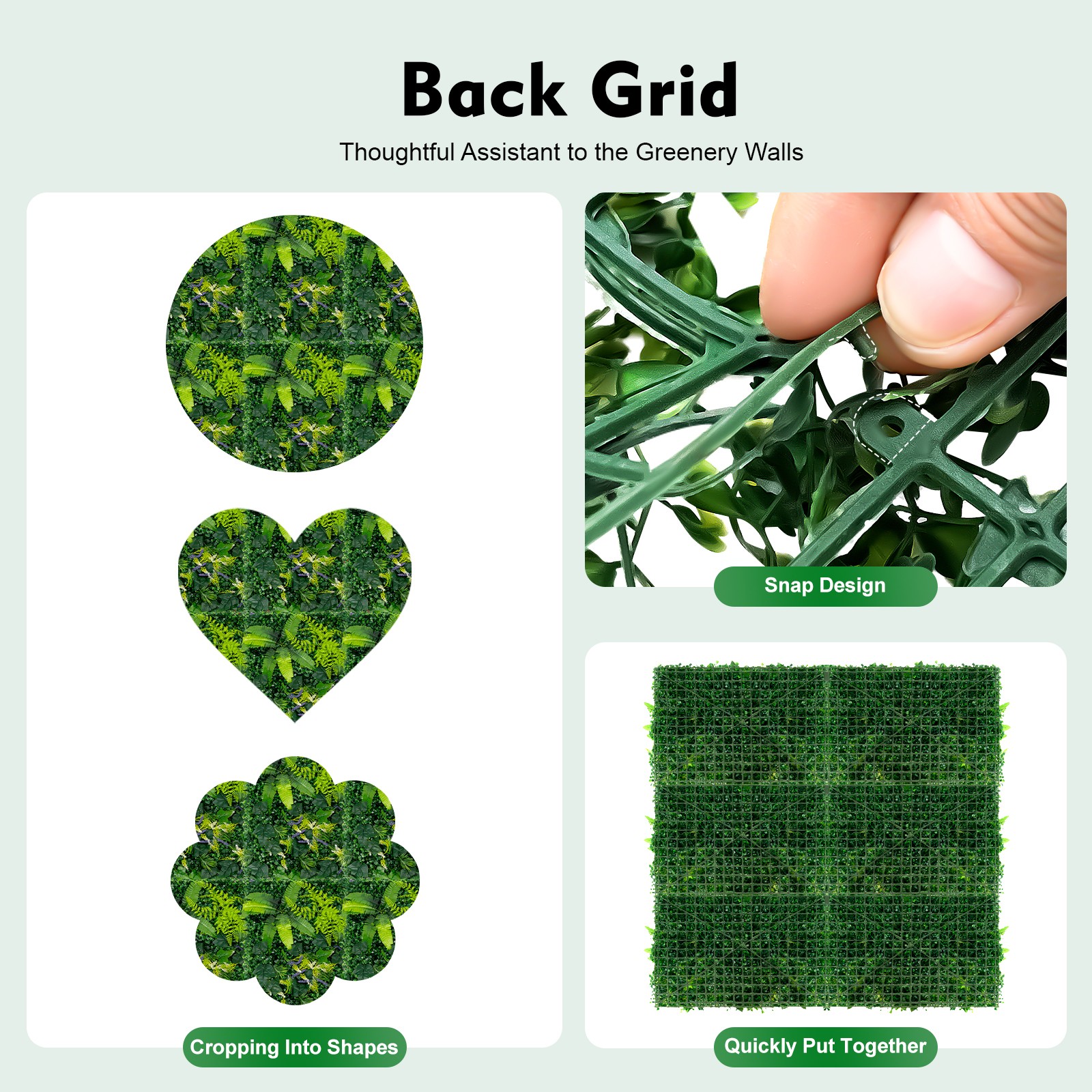 6Pcs Artificial Grass Wall Panels, 60*40cm Rass Wall Backdrop, Greenery Wall,