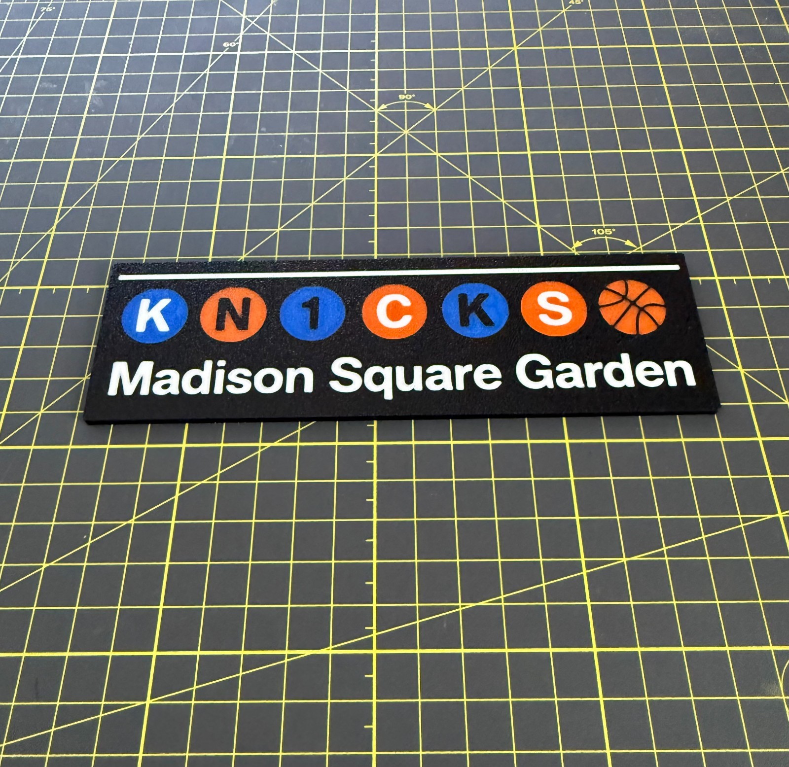 3D Printed NYC Transit Style Knicks Inspired Madison Square Garden Magnet