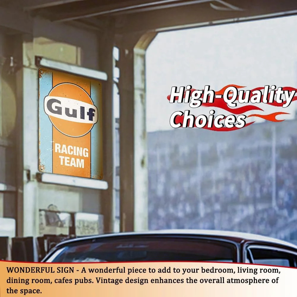 5 Pack Vintage Metal Tin Signs Retro Garage Wall Decor Old Car Gas Station