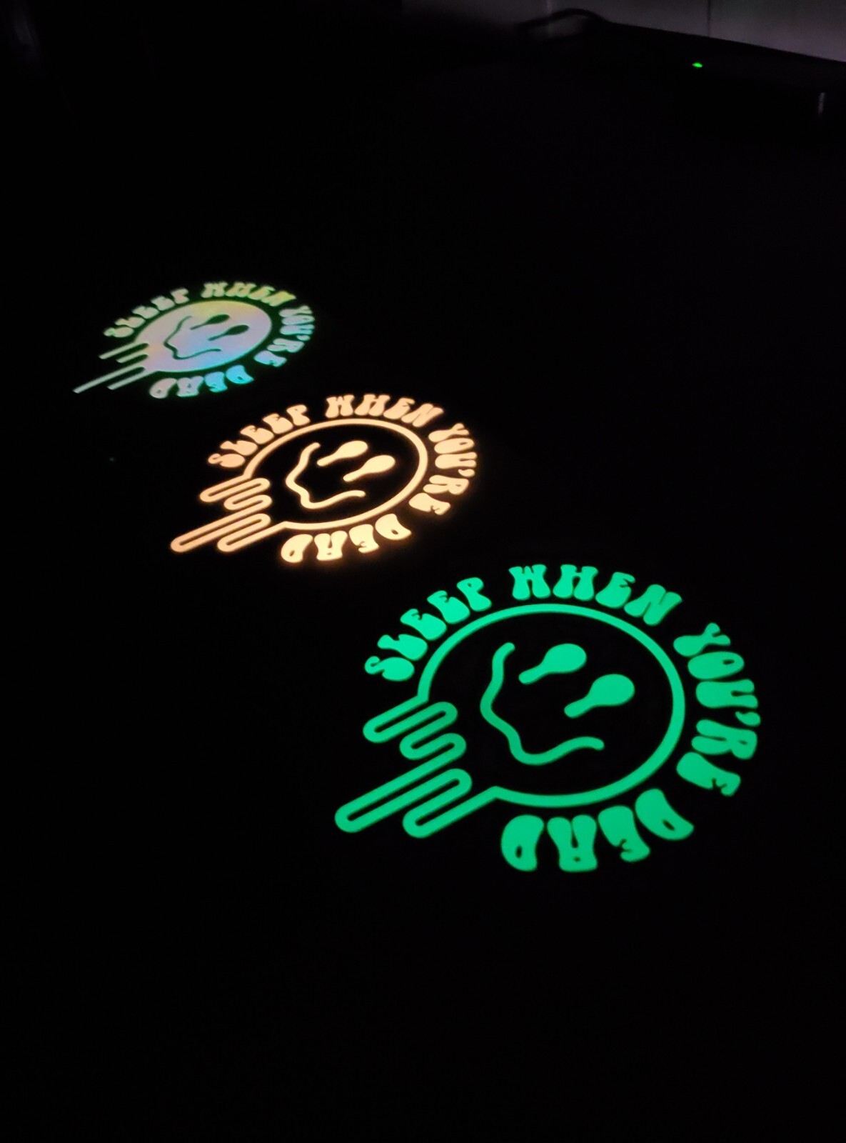 Glow In The Dark Vinyl Decals Medium Drippy Smiley Face Quotes Lit Studios New