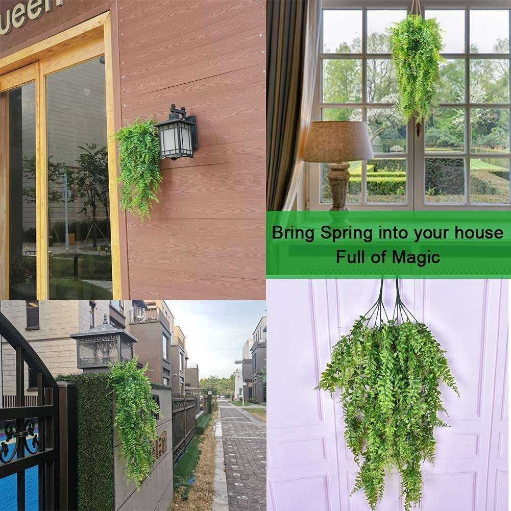1/2/3 Pack Artificial Hanging Boston Fern Plants Fake Hanging Greenery Plant 32&Prime;