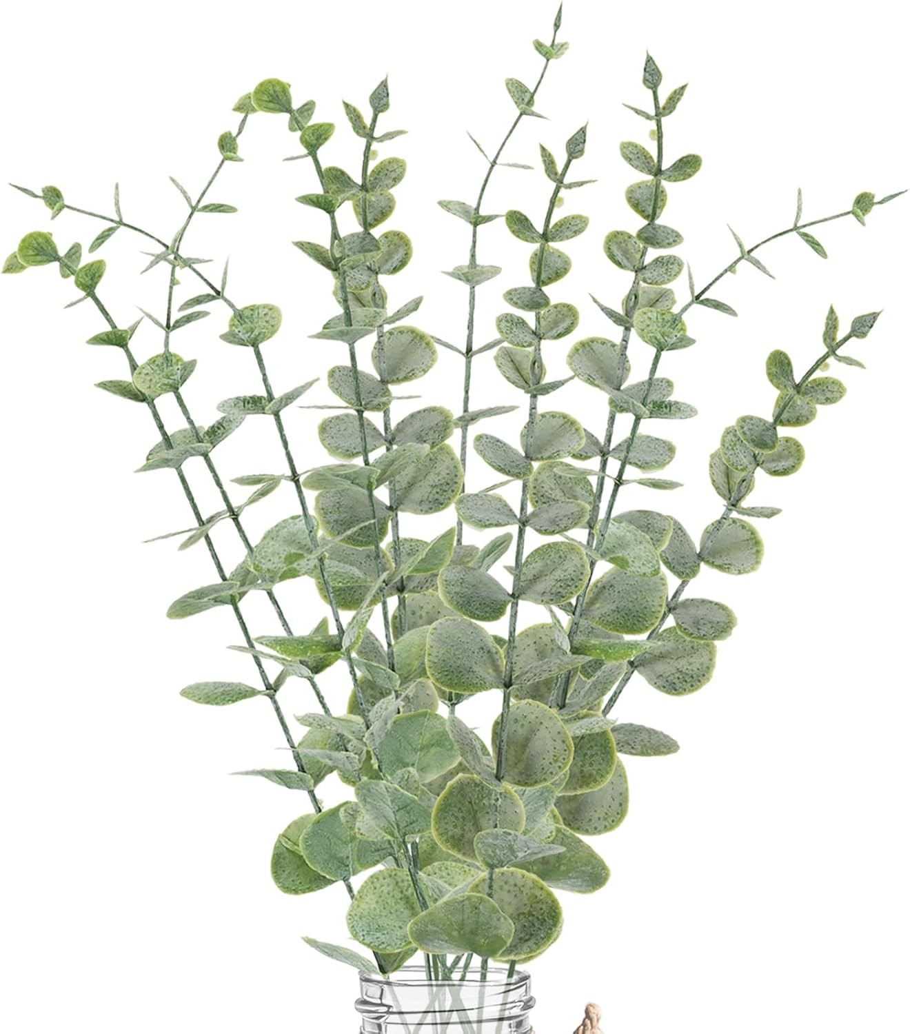 10pcs Eucalyptus Stems Artificial Eucalyptus Leaves Fake Greenery Branches
