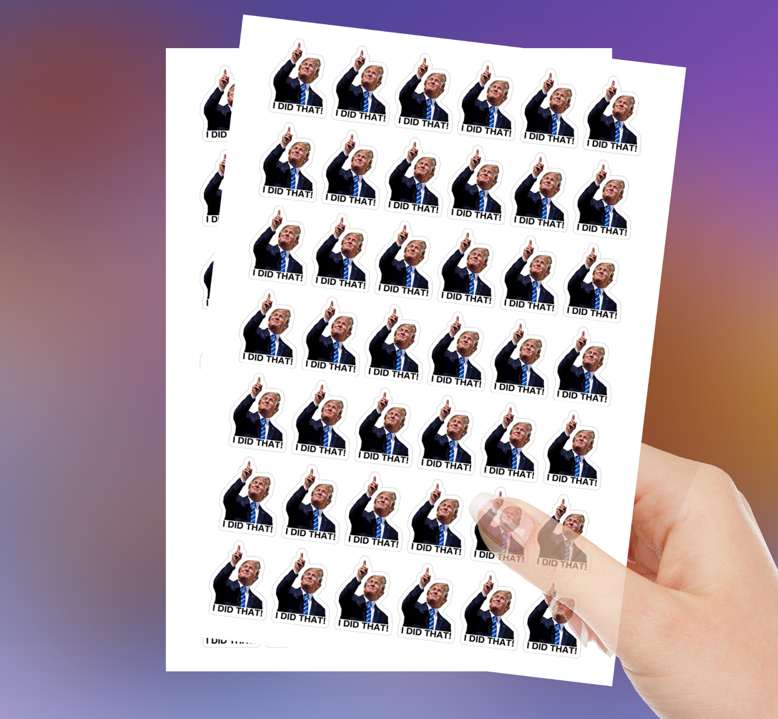 100 PCs « I did that » Trump Sticker Pack – Trump Meme – Trump Decals – 1 x 1.2&Prime;