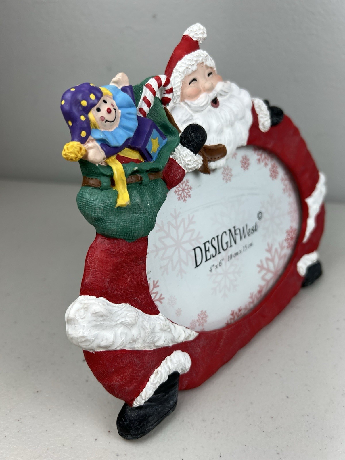 Design West 4×6 Christmas Santa Clause Picture Frame Big Jolly Santa Presents