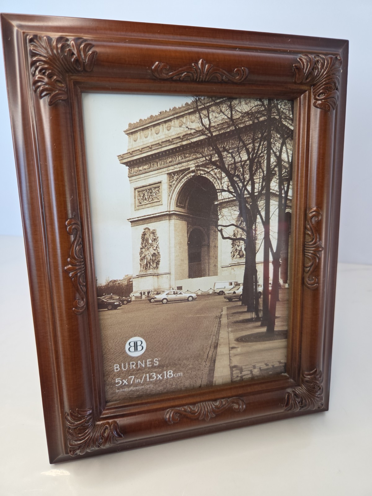 Vintage Burnes of Boston Dark Cherry Wood Picture Frame for 5&Prime; X 7&Prime; Photo NEW