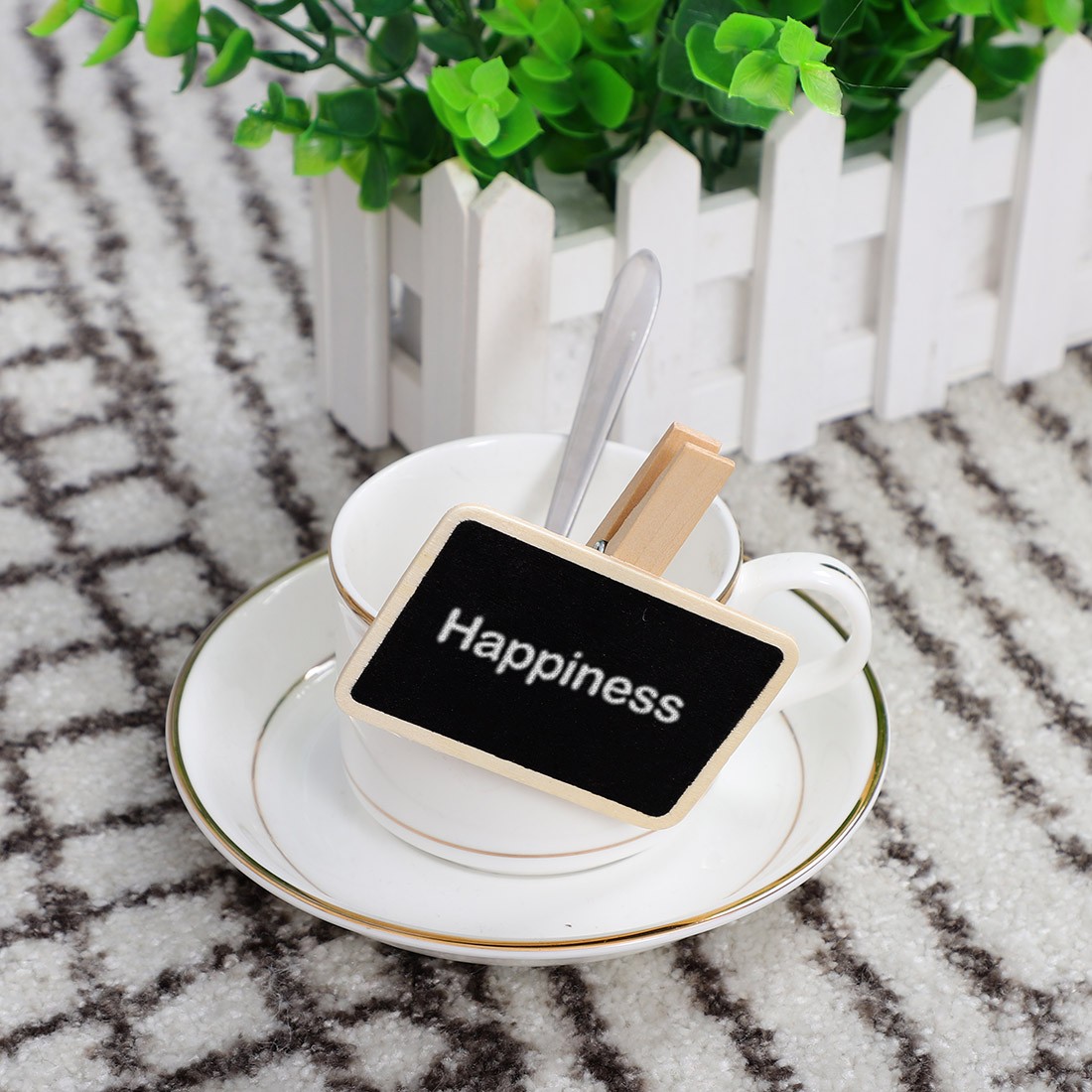 10pcs Wood Mini Chalkboard Signs Tags with Clip for Weddings Message Board Notes