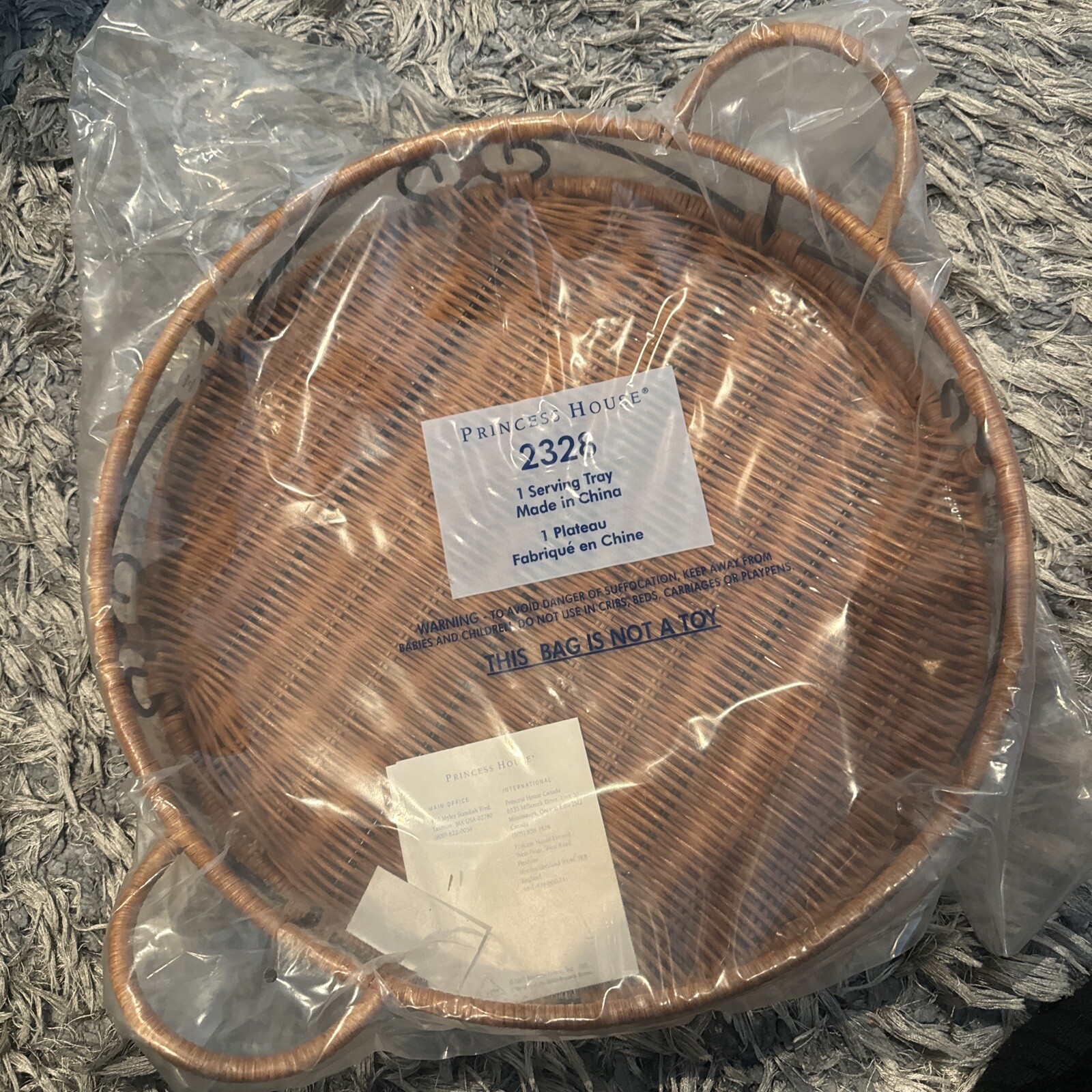 HTF PRINCESS HOUSE FROM THE CASUAL HOME COLLECTION WICKER SERVING TRAY # 2328