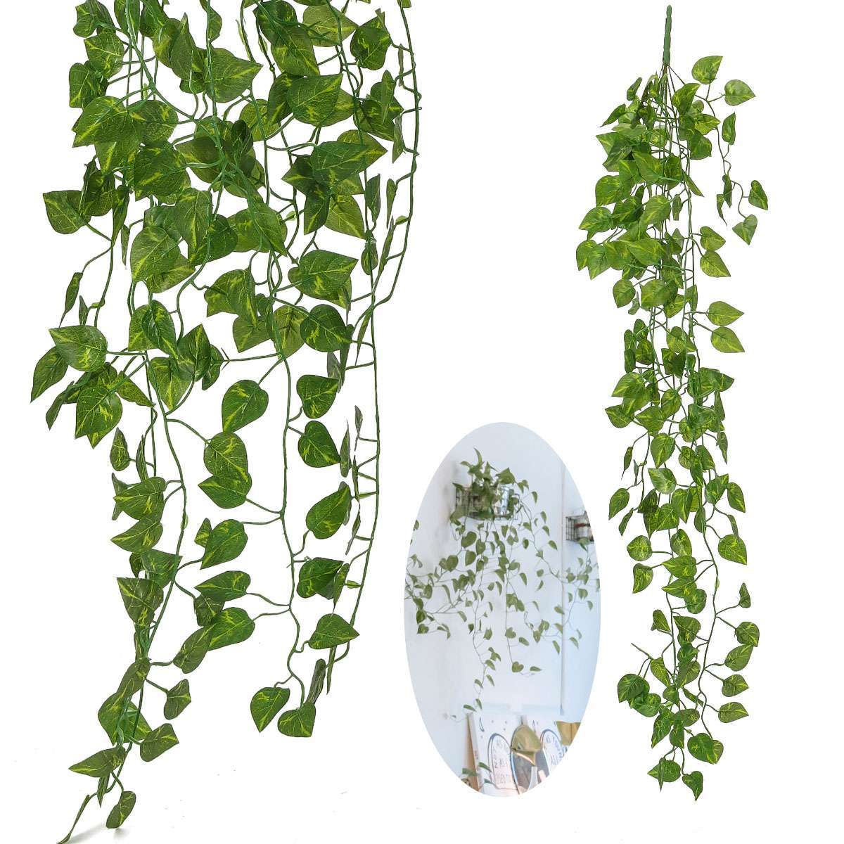 1/2/4 Pcs Artificial Ivy Leaf Plants Vine Hanging Garland Fake Flower Home Decor